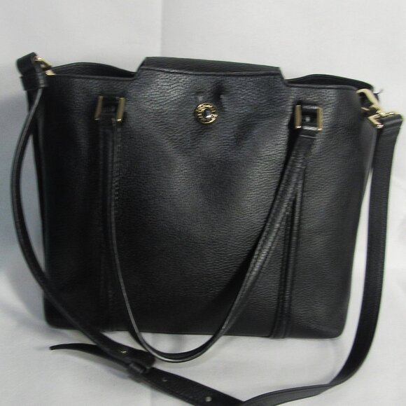 COLE HAAN GENUINE LEATHER 10" TOTE with TAG ORG $278 BLACK - Picture 3 of 15